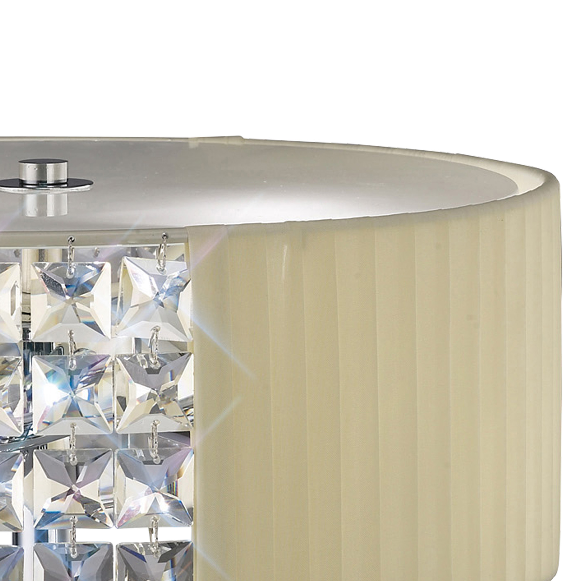Evelyn Polished Chrome-Cream Crystal Table Lamps Diyas Shaded Table Lamps